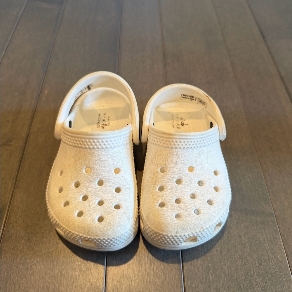 CROCS Kids White Classic Clog Sandals